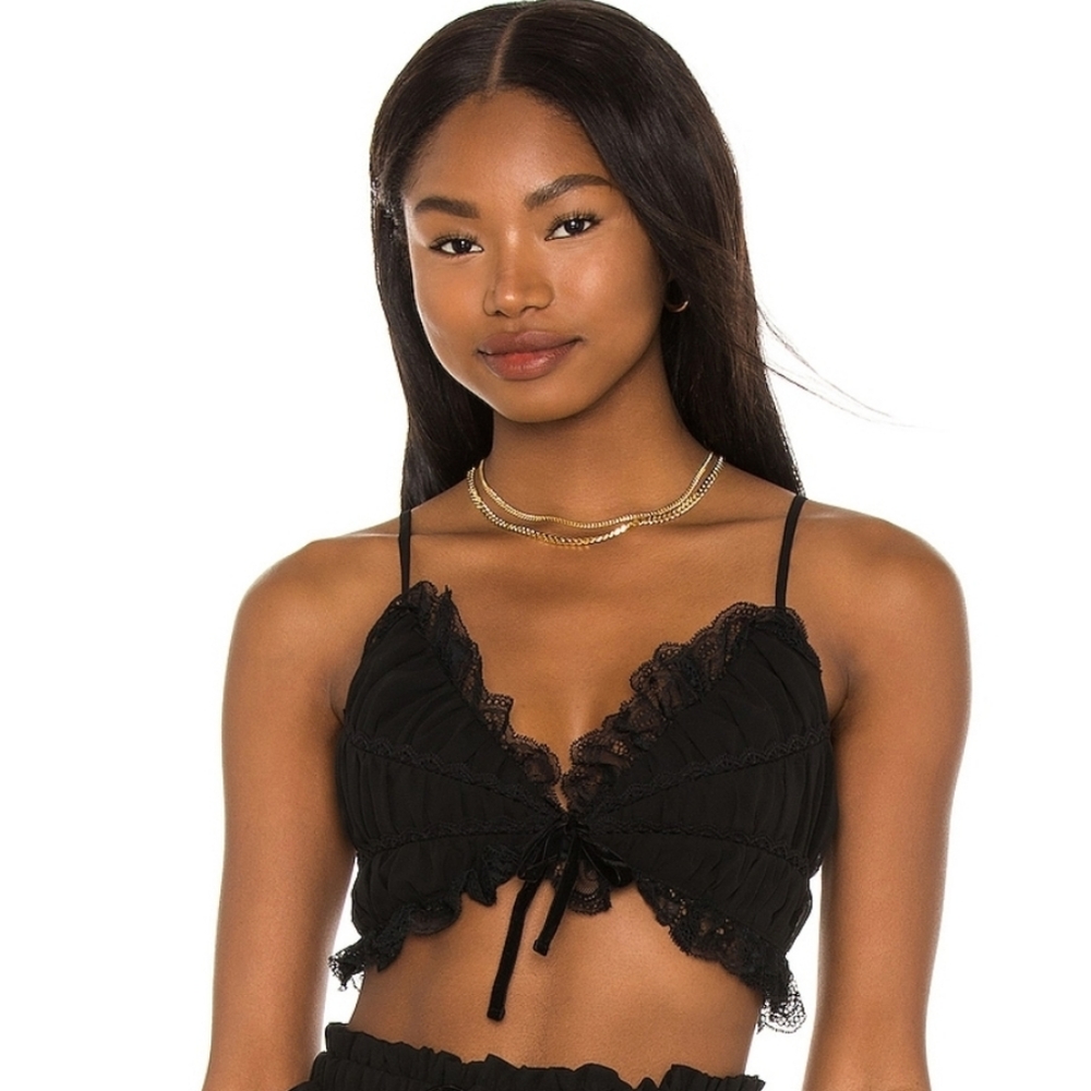 Lovers and Friends top lace bralette size small in black NWOT